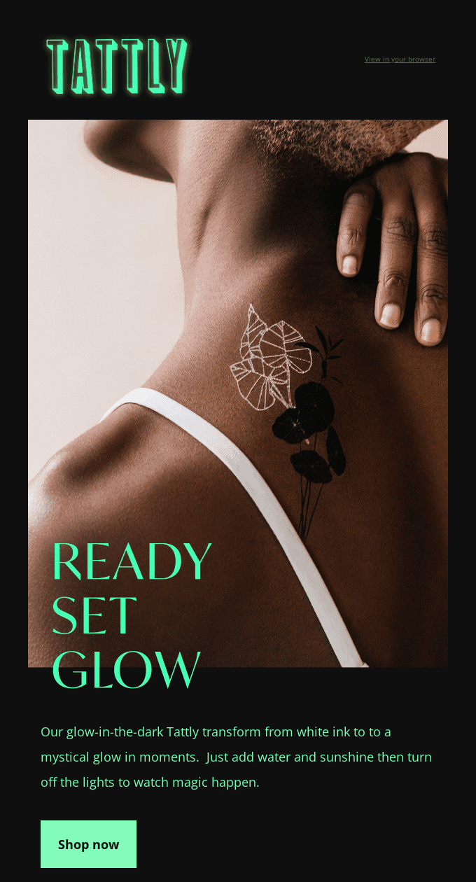 Example of summer email with the desgin non-typical for a summer