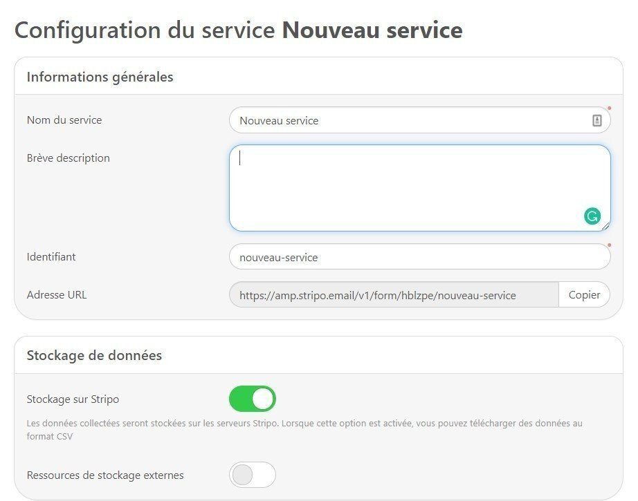 configuration du service fr configuration du service fr