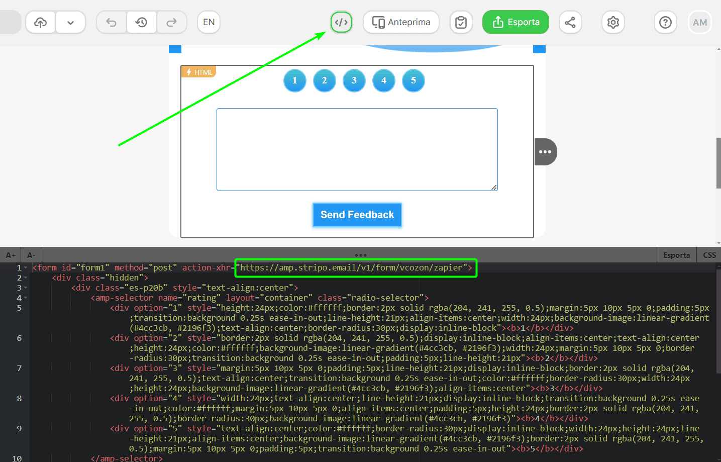 Allegare il servizio dati al modulo Allegare il servizio dati al modulo