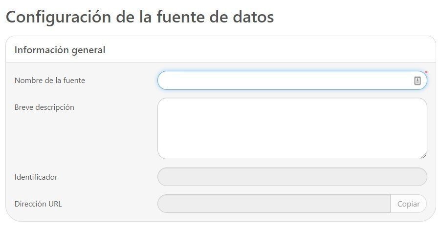 configuraction de la fuente de datos configuraction de la fuente de datos