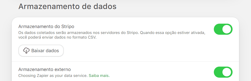 Habilitando ambos os armazenamentos para o Data Service Habilitando ambos os armazenamentos para o Data Service