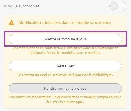 Les modification dans le module Les modification dans le module