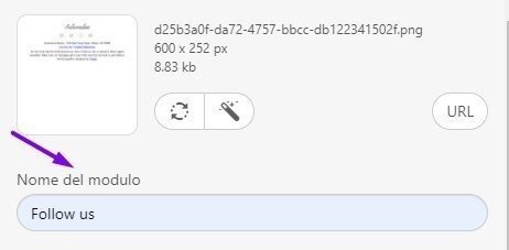 Nome del modulo-Follow us Nome del modulo-Follow us