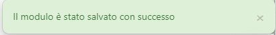 Modulo salvato con successo Modulo salvato con successo