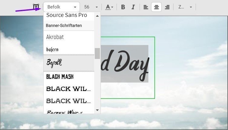 Text on the banner Text on the banner