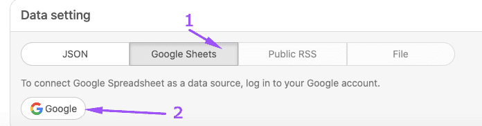 Choosing Google as Data Source Choosing Google as Data Source