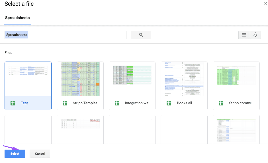 Selecting a Necessary Spreadsheet Selecting a Necessary Spreadsheet