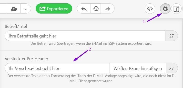 Beispiele für E-Mail-Header _ Eingabe einer Betreffzeile und eines Preheader-Textes Beispiele für E-Mail-Header _ Eingabe einer Betreffzeile und eines Preheader-Textes