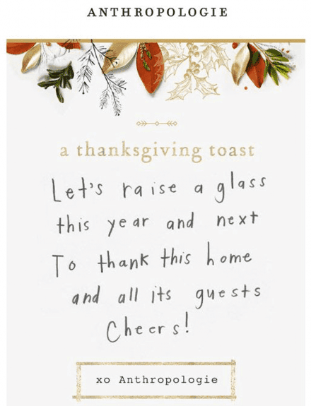 Thanksgiving Email in a Handwritten Format Thanksgiving Email in a Handwritten Format