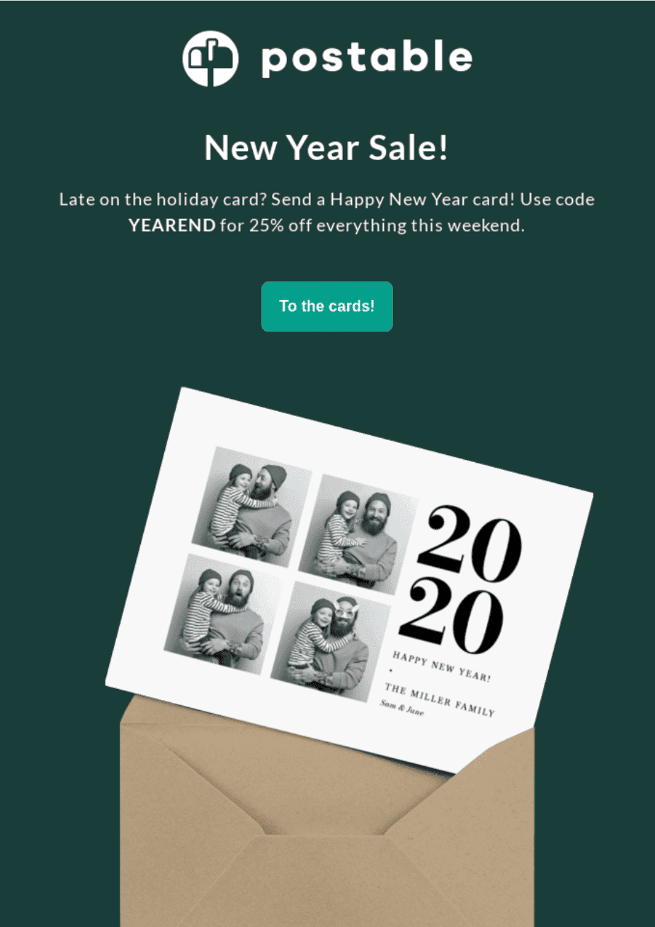 New Year Coupons in Emails New Year Coupons in Emails