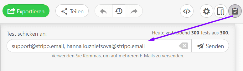 Senden von Test-E-Mails_Export nach Mailchimp Senden von Test-E-Mails_Export nach Mailchimp