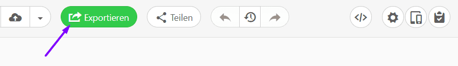 Der Export-Button Der Export-Button