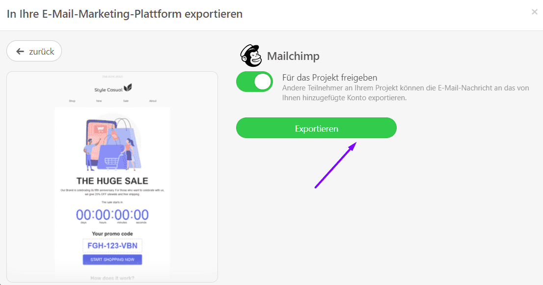 Exportieren-Schaltfläche_E-Mails nach Mailchimp exportieren_Stripo Exportieren-Schaltfläche_E-Mails nach Mailchimp exportieren_Stripo