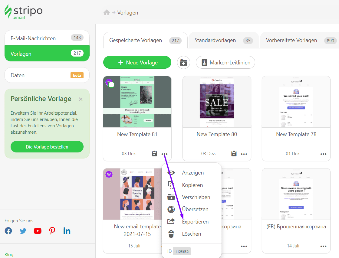 Massenexport von Stripo nach Mailchimp Massenexport von Stripo nach Mailchimp