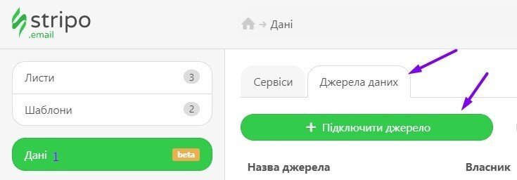 Підключити джерело Підключити джерело