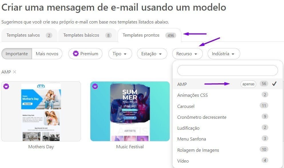 Templates prontos-amp