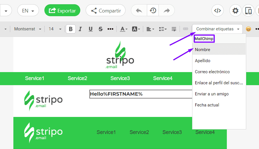 C&oacute;mo crear correos electr&oacute;nicos de notificaci&oacute;n con etiquetas de combinaci&oacute;n