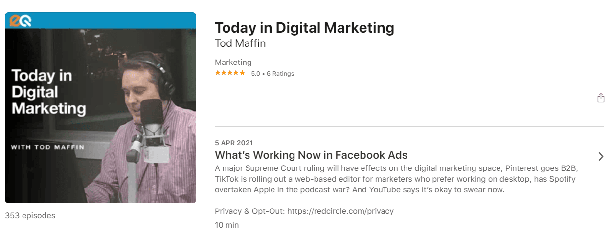 Популярные подкасты_Email-маркетинг_Today in Digital Marketing