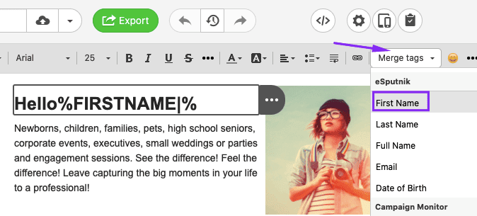 Data Collection for Email Marketers_Adding Merge Tags in Emails to Address by Names