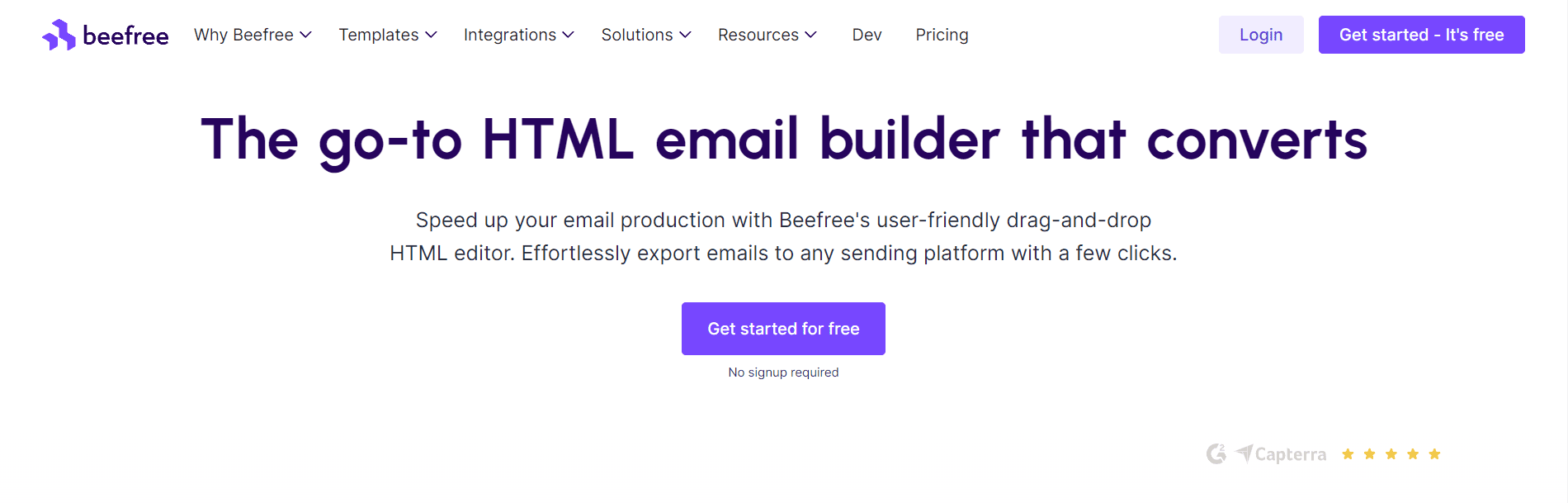 Beefree email template builder