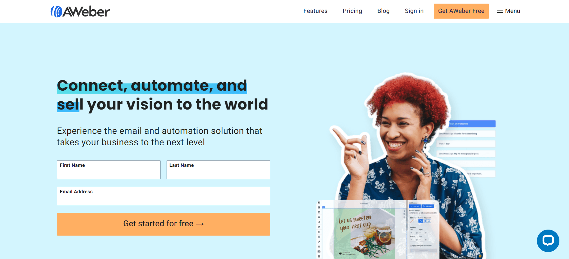 AWeber email template builder