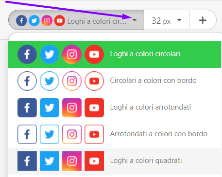 Collegamenti nelle e-mail_Progettazione di icone dei social media nelle e-mail con Stripo Collegamenti nelle e-mail_Progettazione di icone dei social media nelle e-mail con Stripo