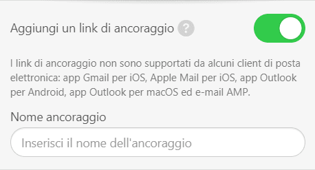 Links de &acirc;ncora em emails_Habilitando a op&ccedil;&atilde;o