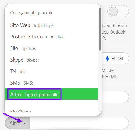 Adicionando Links de &Acirc;ncora_Alterando o Tipo de Link no Painel de Configura&ccedil;&otilde;es