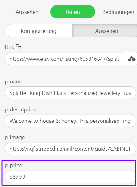Preise für Smart Elements bearbeiten Preise für Smart Elements bearbeiten