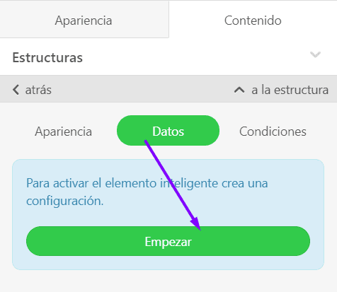 Activaci&oacute;n de la opci&oacute;n Elementos inteligentes