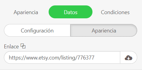Pegar URL al producto en el campo de entrada de enlace