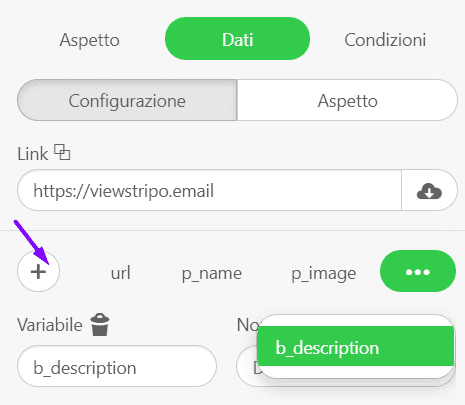 Configurazione degli elementi intelligenti_Aggiunta di variabili