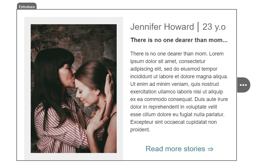 Estruturas como cart&otilde;es de produto