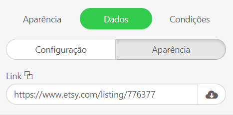 Colando URL para o Produto no Campo de Entrada de Link