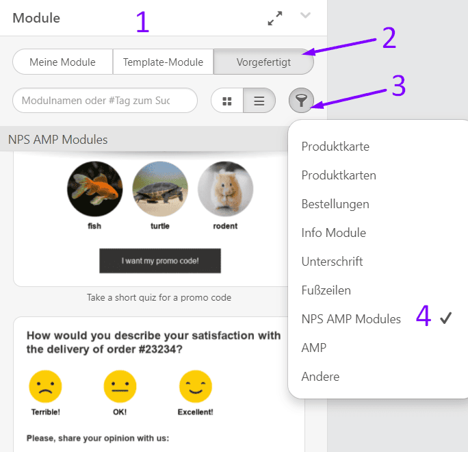 Möglichkeiten zur Verwendung von AMP in E-Mails_Verwenden vorgefertigter AMP-Module Möglichkeiten zur Verwendung von AMP in E-Mails_Verwenden vorgefertigter AMP-Module