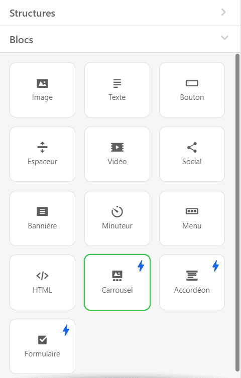 Bloc carrousel AMP Bloc carrousel AMP