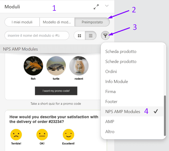 Modi per utilizzare AMP nelle e-mail_Utilizzo di moduli AMP predefiniti Modi per utilizzare AMP nelle e-mail_Utilizzo di moduli AMP predefiniti