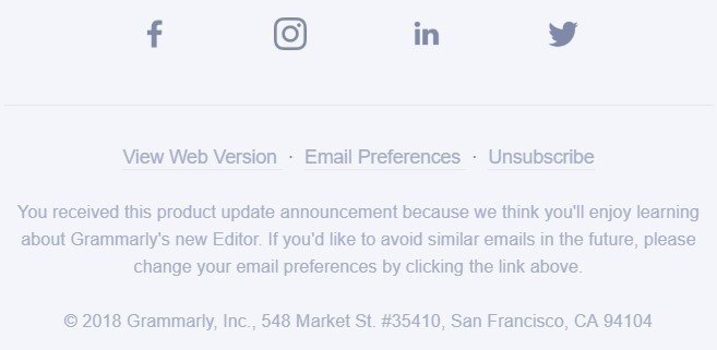 Stripo-Footer-E-Mail-Einstellungen
