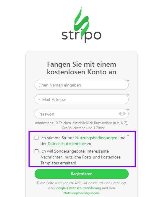 Erfassung von Kundendaten für E-Mail-Marketing_Registrierungsformular Erfassung von Kundendaten für E-Mail-Marketing_Registrierungsformular