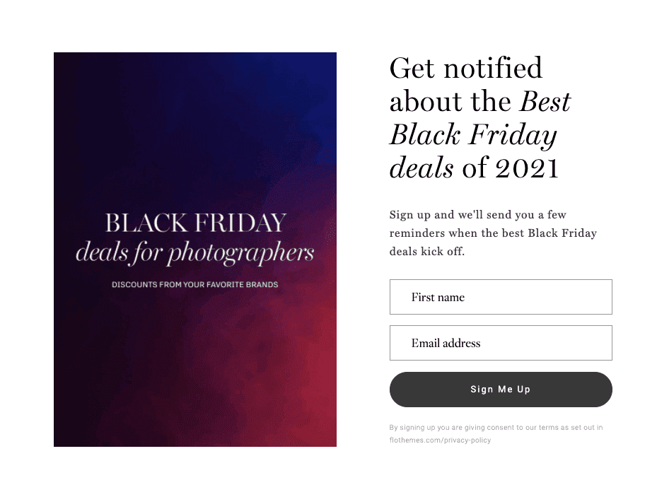 Email Marketing for Photographers_Sign Up Form to Collect Data Base