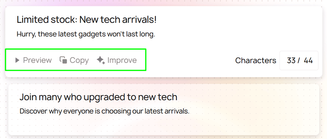 An email subject line settings