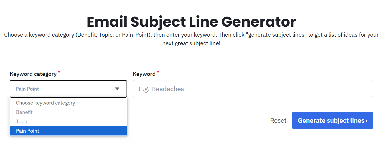The ActiveCampaign subject line generator design
