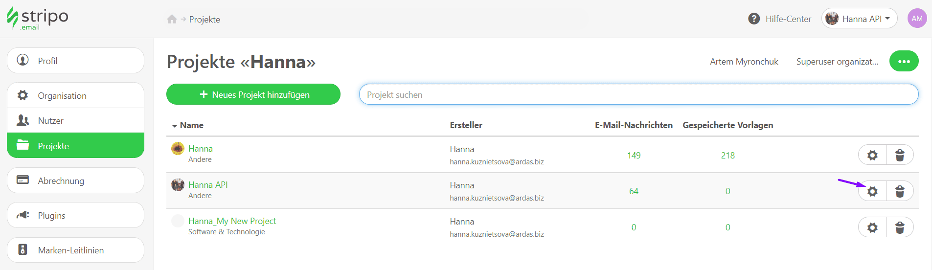 Stripo Email Translate_Aktivieren von Einstellungen für ein Projekt Stripo Email Translate_Aktivieren von Einstellungen für ein Projekt