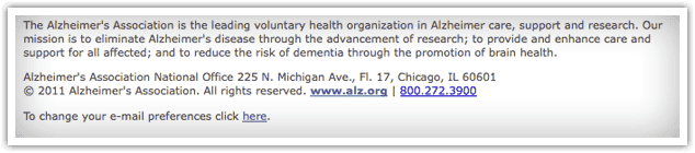 email footer design, bad example of unsubscription option