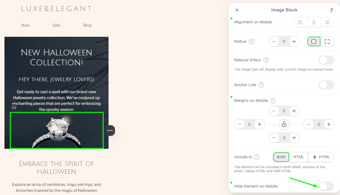 An example of the email templates with mobile-friendly designs