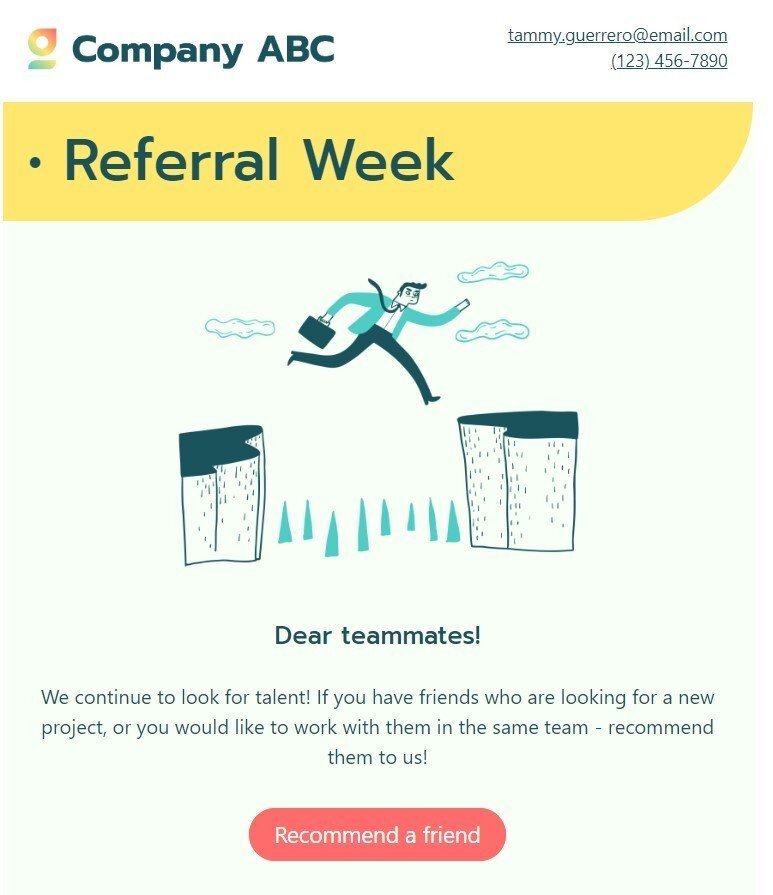 Mitarbeiterempfehlungsprogramm E-Mail