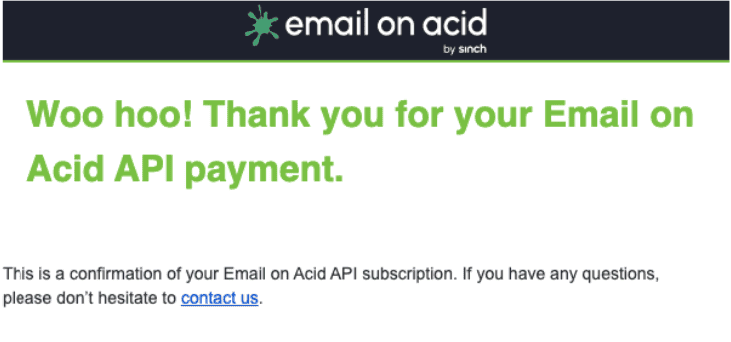 Письмо с благодарностью от Email on Acid Письмо с благодарностью от Email on Acid