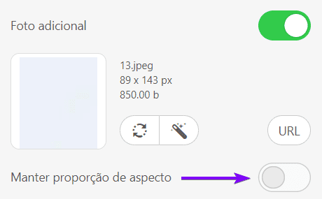 Desabilitando a opção Manter Proporção Desabilitando a opção Manter Proporção
