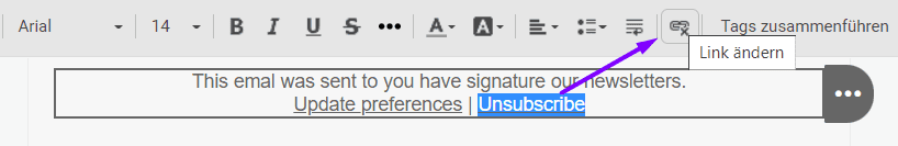 Einfügen von Links mit Stripo