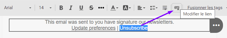 Insérer des liens avec Stripo Insérer des liens avec Stripo